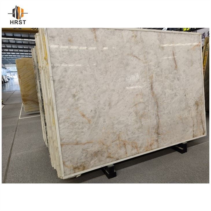 White Cristallo Quartzite slab